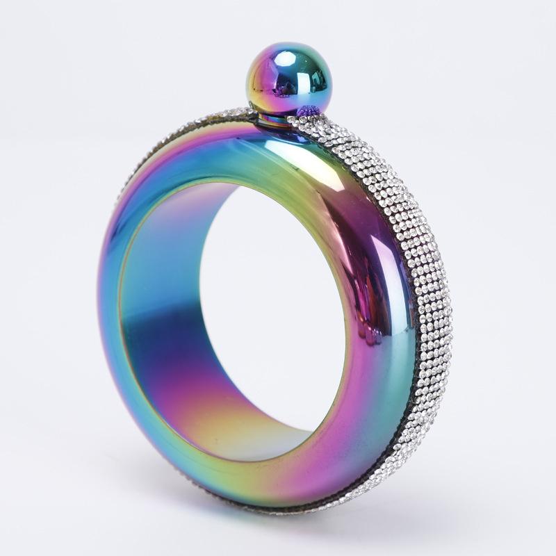 

1 шт. 3,5 унции Аксессуары для напитков для виски, водки, алкоголя, круглый шикарный браслет-фляжка, элегантный браслет-вино, браслет-фляжка разноцветный