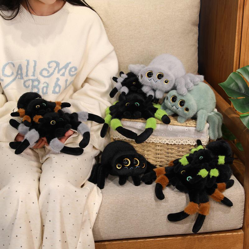 Colorful Four-Eyed Spider Plush Pendant Toy