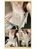 Princess Style Cloud Cotton Pajama Set for Women with Built-in Bra