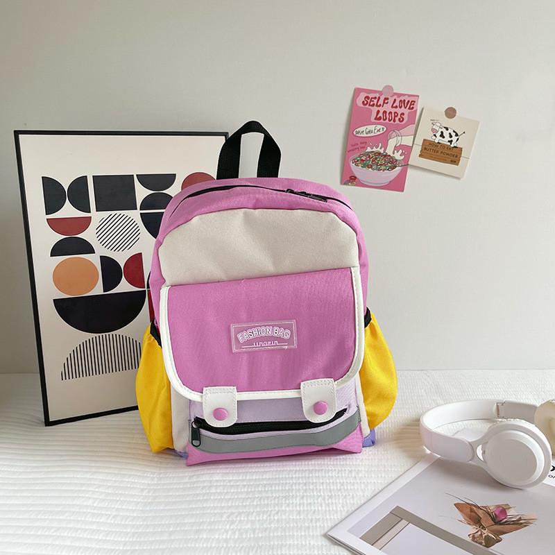Adorable Korean Style Large Capacity Canvas Backpack For Kids Boys And Girls