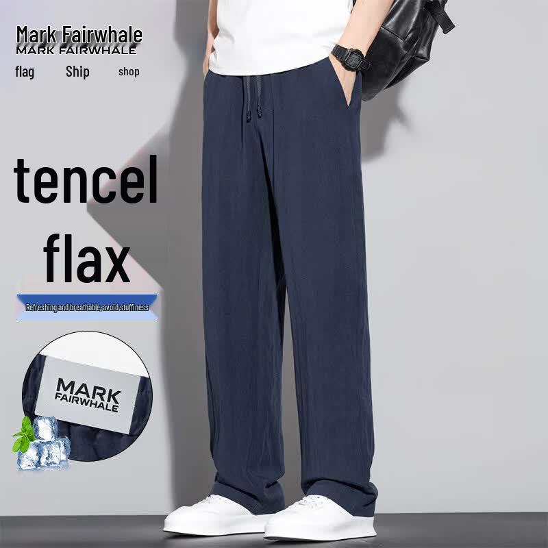 MARK FAIRWHALE Men s Loose Straight Ice Silk Casual Pants XL