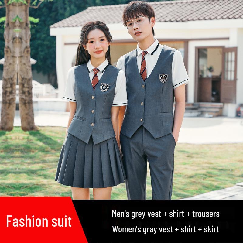 Unisex Preppy Vest and JK Uniform Set - Stylish Waistcoat for Professional or Billiard Club Wear