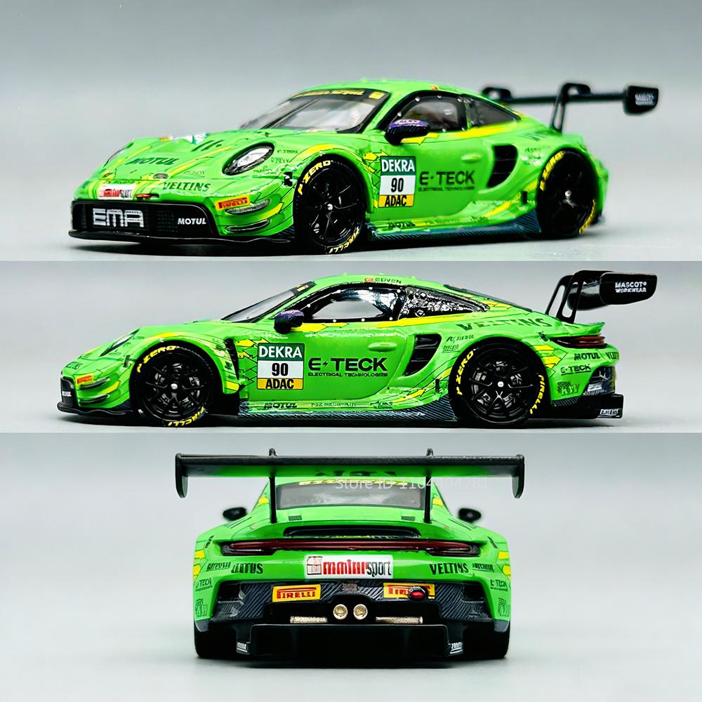 1:64 Toyota Land Cruiser 250 Porsche 911 GT3R Models Alloy Diecast Toys Car Hood Can Opened Metal Body Miniature Cars Kids Gifts