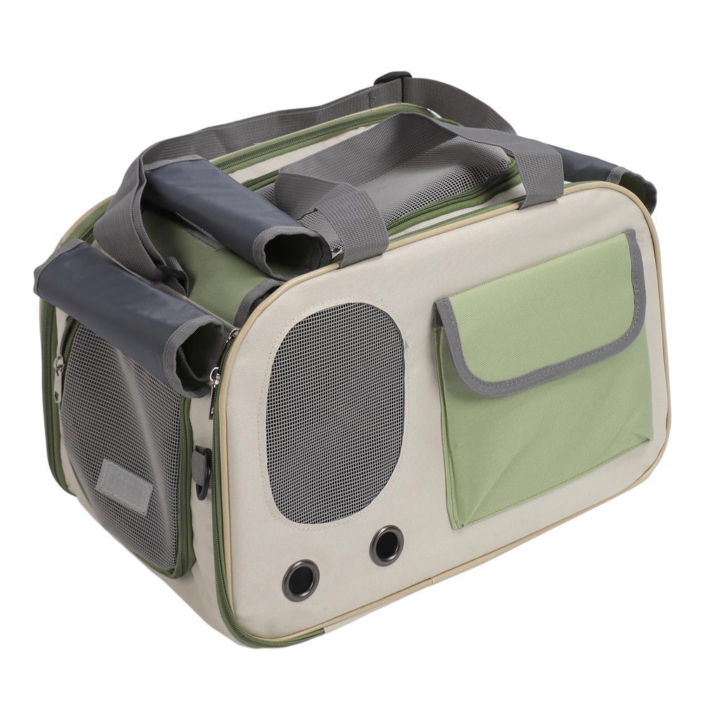 Pet Carrier Bag Brthable Foldable Oxford Cloth Steel Wire Frame Cat Travel Handbag with   Strap for Outdoor
