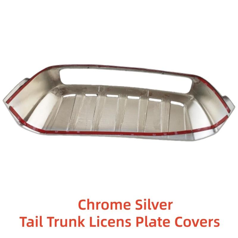 Chrome Car Accessories Tail Trunk Licens Plate Covers Paste Style For Toyota Prado FJ120 4000 2700 2002 2003 2005 2006 2008 2009