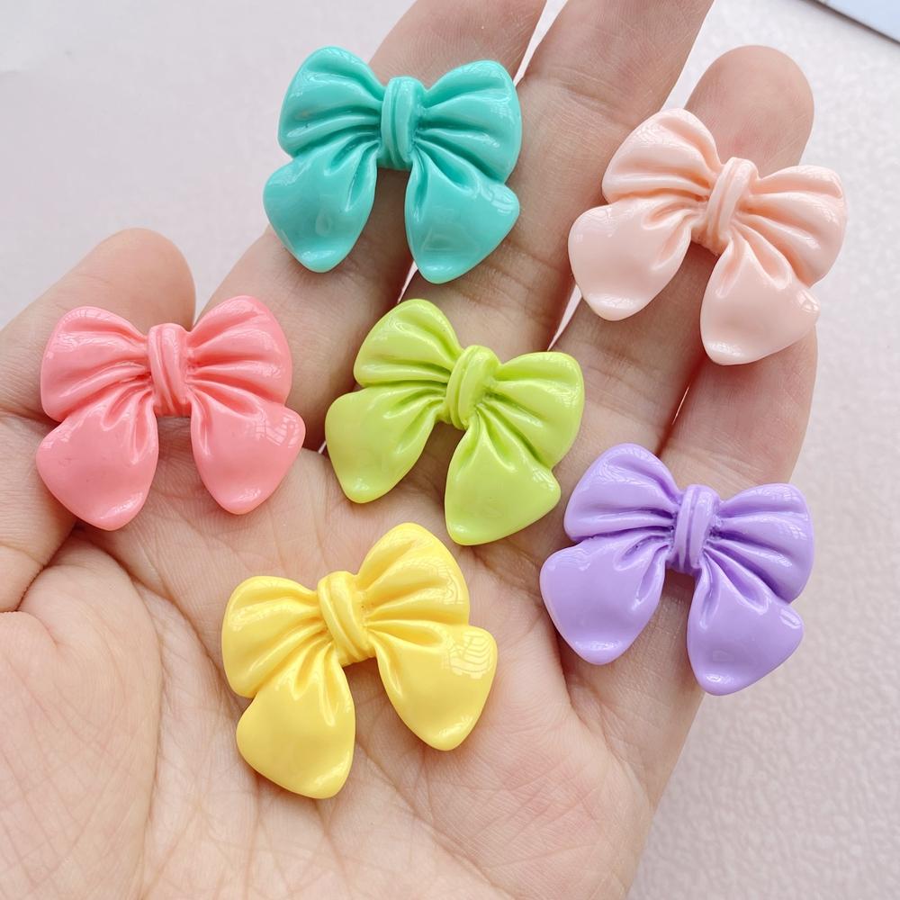 10PCS New Models Colorful Cartoon Bow Flowers Series Resin Scrapbook DIY Jewelry Hairpin Headrope Decoration Crafts