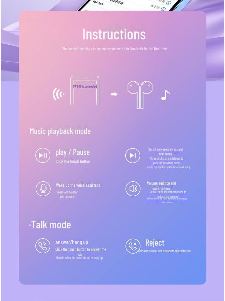 REMAX Marshmallow Mini Fone de Ouvido Estéreo Bluetooth TWS