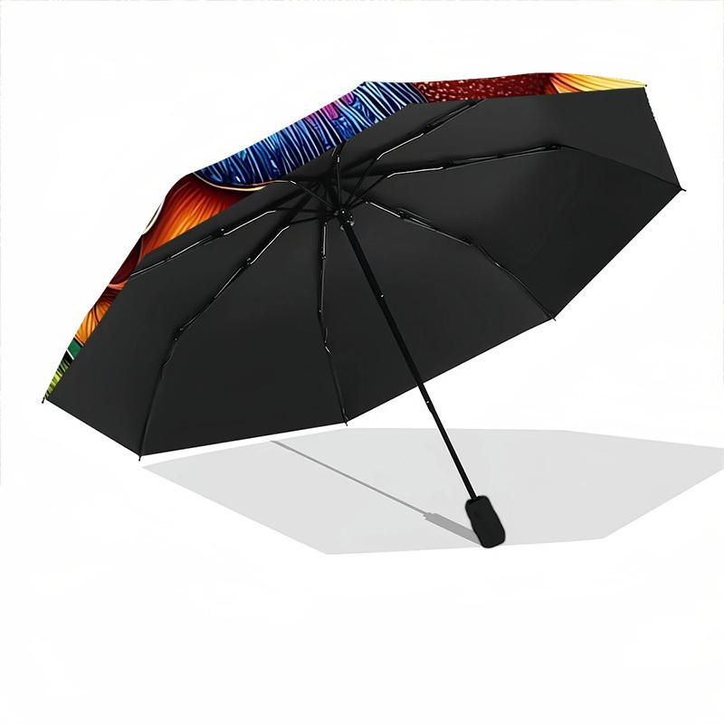 1pc Butterfly Sunflower Automatic Folding Umbrella   Compact 8 Rib Design, Durable Iron Frame for Travel, Outdoor,  a0920112