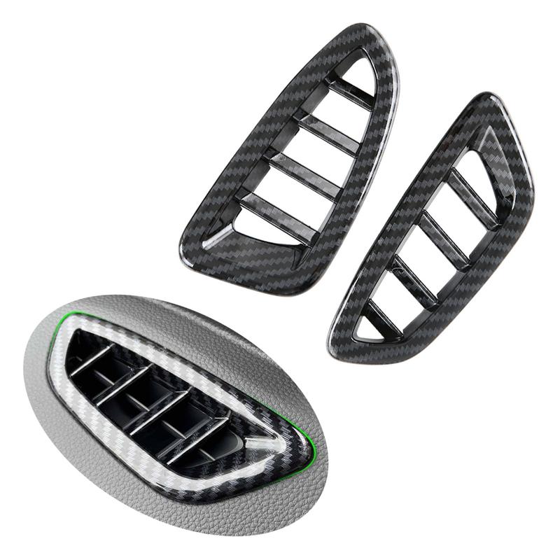 2pcs Car Carbon Fiber Dashboard Side Upper Air Vent Housing Outlet Frame Cover For Honda HRV HR-V