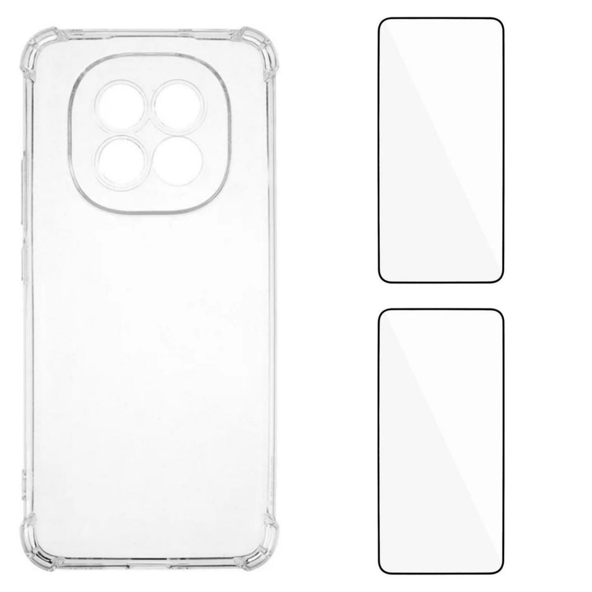 

For Oppo F29 5G TPU Case WANLONFENG WL3 Series 1.5mm Phone Cover with 2Pcs Tempered Glass Films Transparent