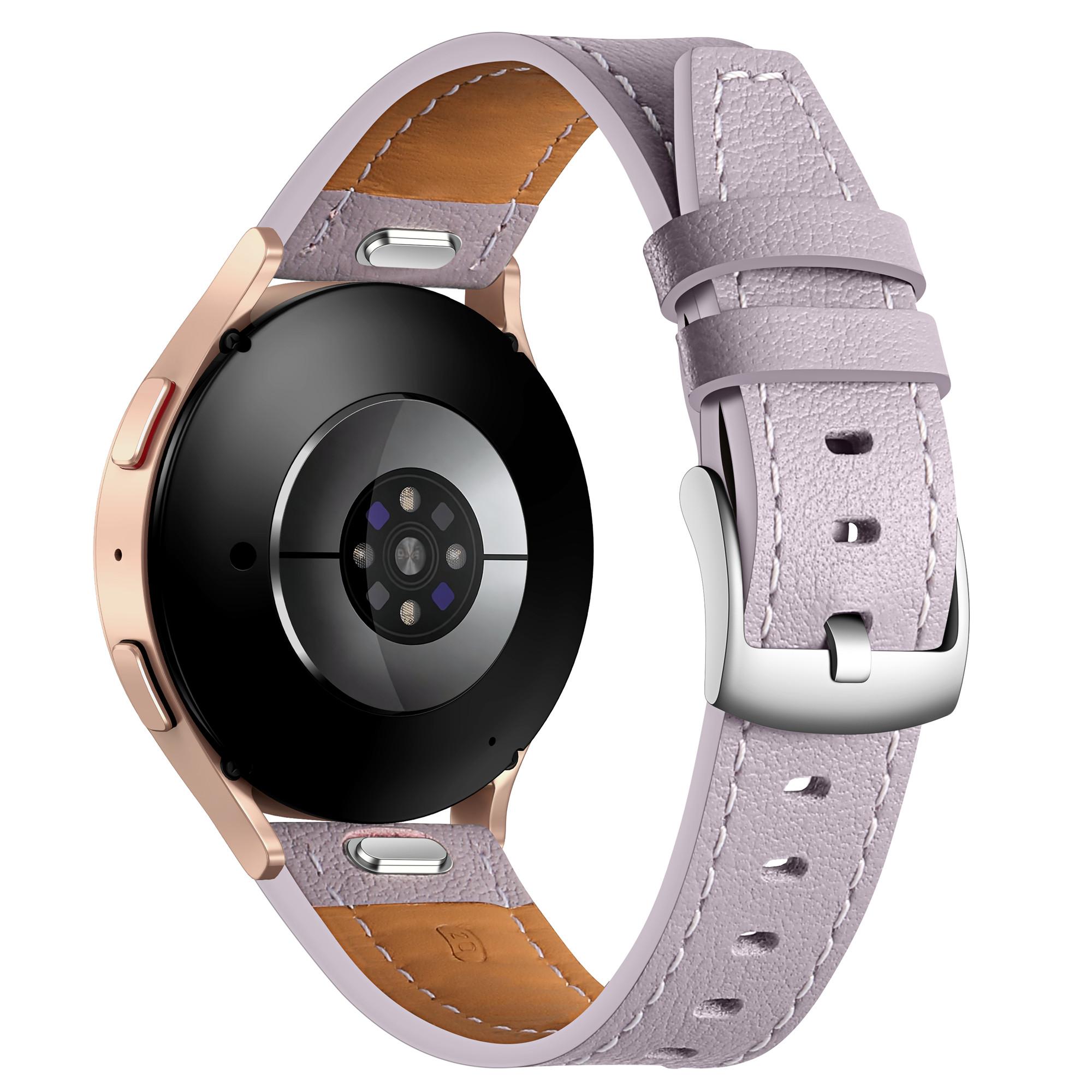 

Для Samsung Galaxy Watch7 44мм/40мм Ремінець для годинника 20мм Регульований Ремінець з Натуральної Коров ячої Шкіри Purple