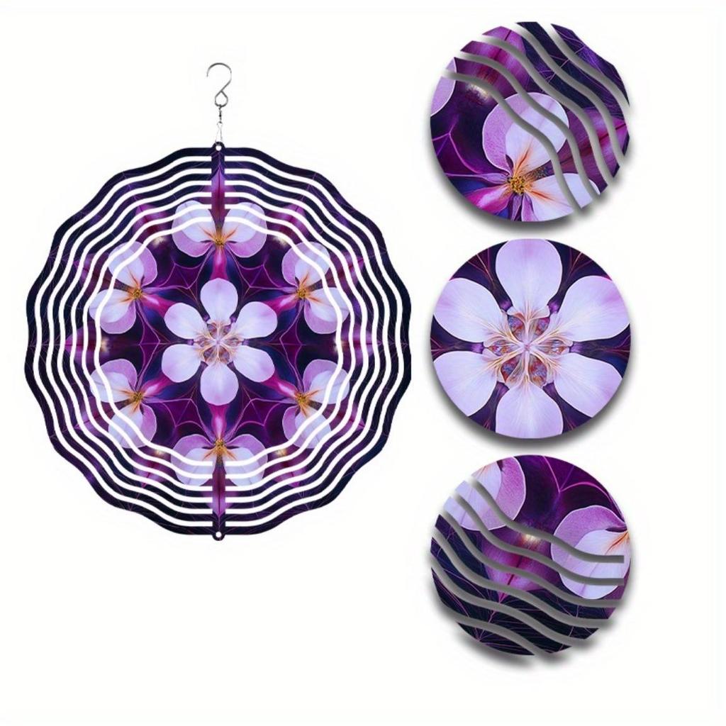 10 tum Blommig Vindsnurra för Utomhusdekor Hängande Trädgård Balkongdekorationer 360 Graders Roterande Krok Sommar Vår Presentidé