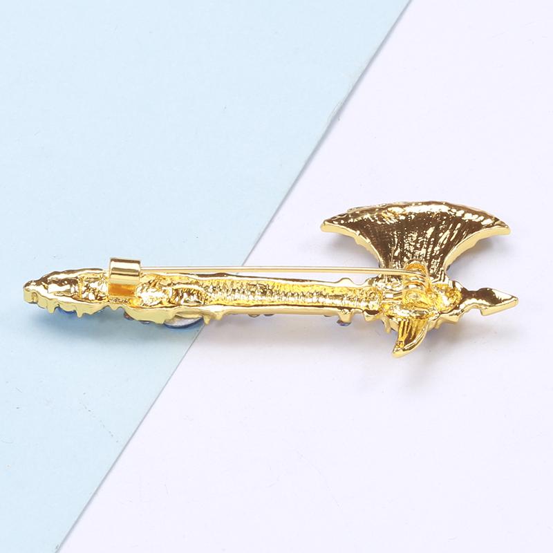 Blucome Kreatywna Broszka w Kształcie Siekiery Emaliowana Srebrny Kolor Biżuteria Kobiety Dziewczyna Odzież Szalik Kapelusz Torba Przypinka Akcesoria