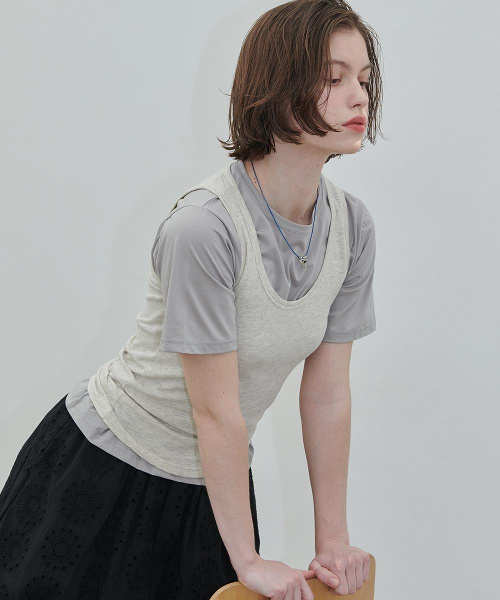 320 Showroom Raie Back Label Sleeveless Oatmeal Oatmeal/Free
