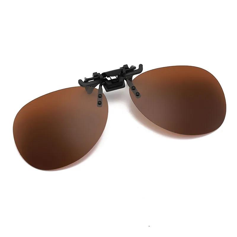 Unisex Polarized Clip-on Flip-up Sunglasses Uv400 Protection Mens Womens Fishing Driving Night Vision Lens Clip Goggle Glasses