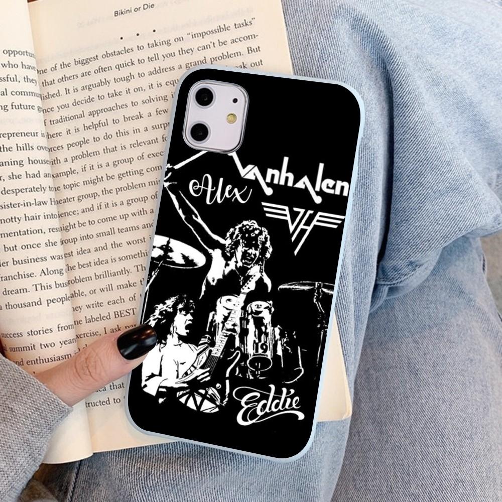 E-Eddie V-Van-Halen Music Guitar Phone Case For IPhone 14 11 12 13 Mini Pro Xs Max 8 7 6 6S Plus X XR Solid Candy Color Case