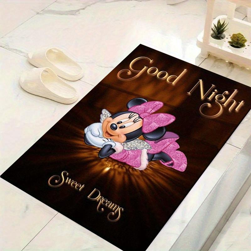 

1pc Minnie Pattern Area Rug Soft Flannel Floor Mat for Living Room,Office,Bedroom and Carpet,Sofa Coffee Table Floor Mat 60cm by 90cm
