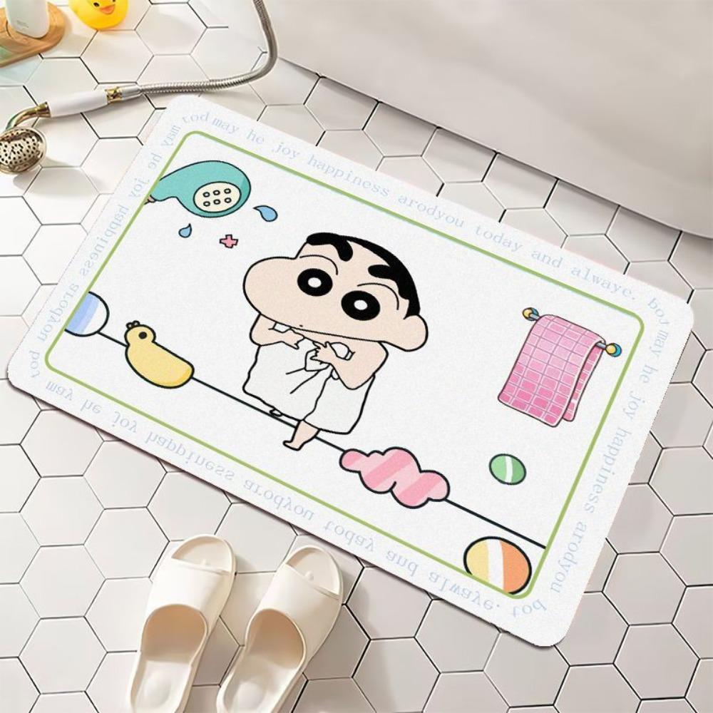 2pcs Cartoon Household Absorbent Wear-resistant Floor Mat Dirt-resistant Foot Pad Diatom Mud Carpet Easy Drying Pad