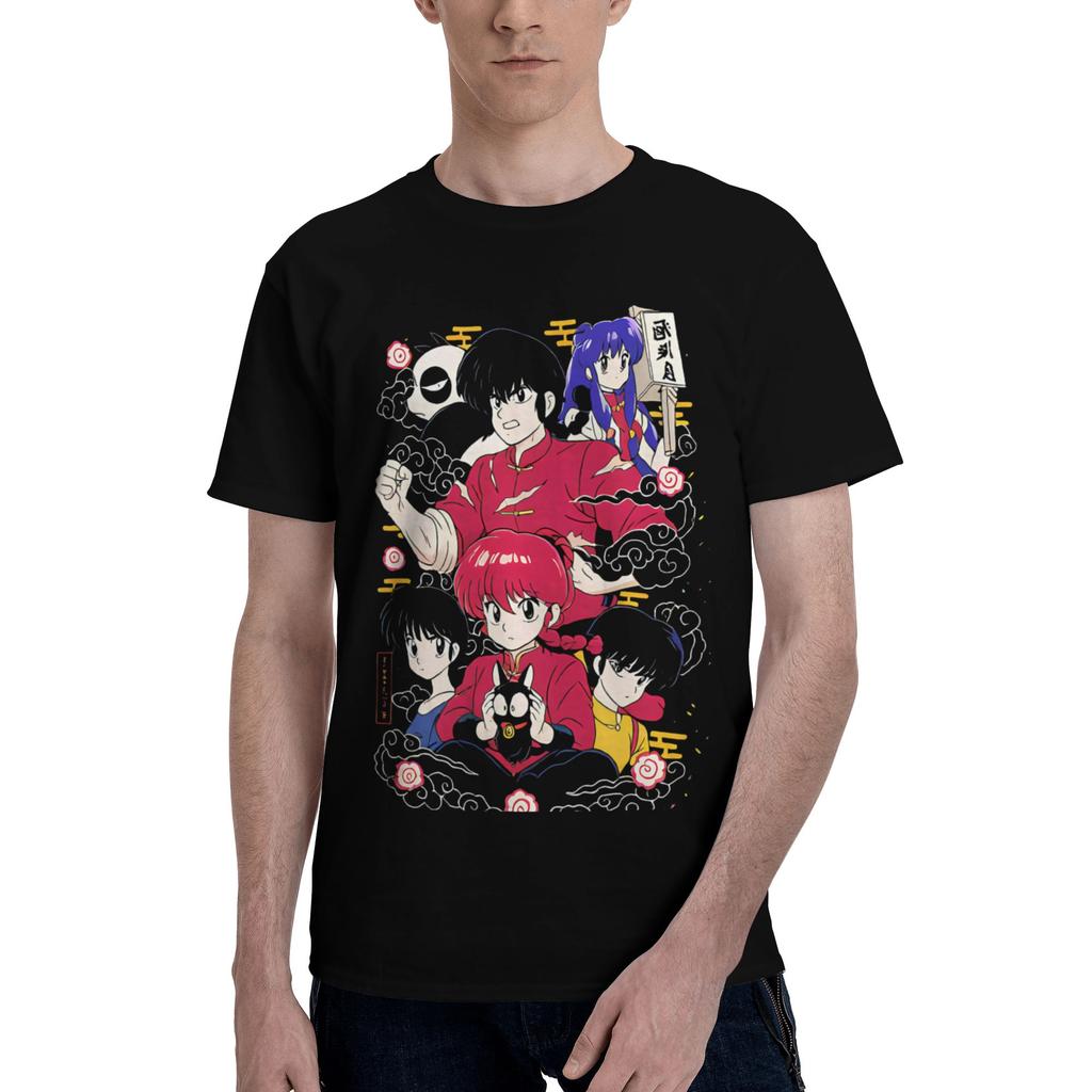 Ranma Saotome Anime Panda Manga Men Women's T Shirt  Casual Tee Shirt Short Sleeve T-Shirts 100% Cotton New Arrival Clothes