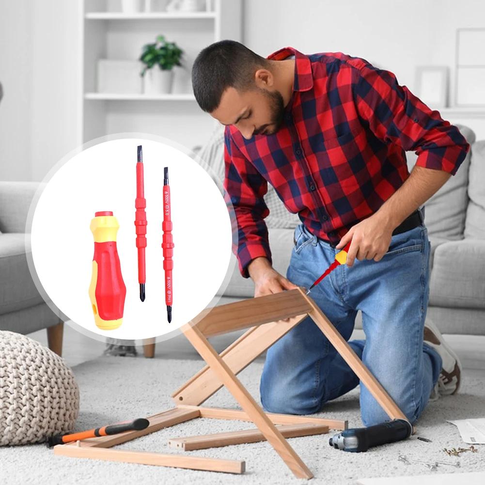 3Pcs/set 3 In 1 Insulated Screwdriver Set PH1/PH2 Multi-Purpose Screwdriver Electricians Slotted Cross Screwdriver Bit Tools Kit