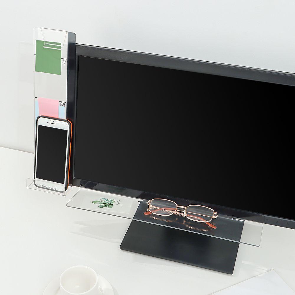 Gift Transparent Name Card Box Monitor Display Desktop Organization Memo Clamp Screen Message Board