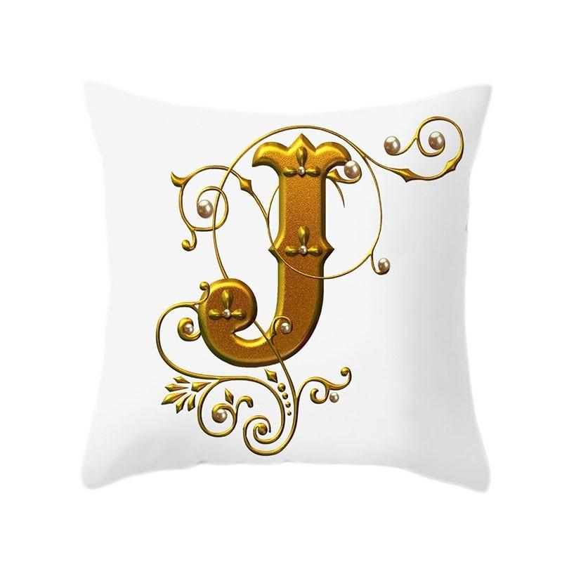 45x45cm Gold 26 English Letters Luxury Decorative Pillowcase Sofa Seat Cushion Cover Wedding Party Home Decor Hold Pillowcase