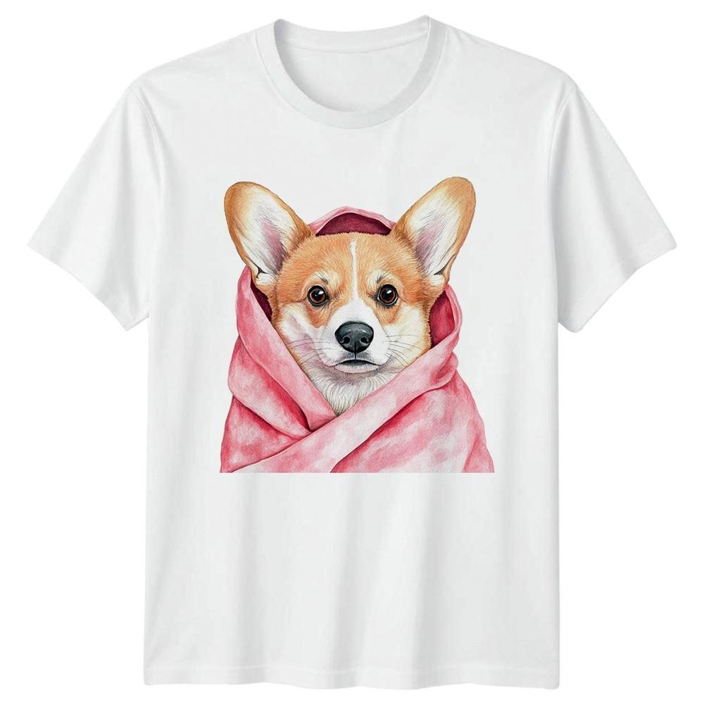 Watercolor Corgi Puppy Wrapped In Unisexs TShirt Corgi Dog Owners S