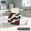 1pc Tissue Box, Luxury Fluid Golden Marble Elegance Pattern, 2D Flat Printing, Serves Multiple Purposes, Easy To Carry, Tissue Container, for Social C