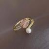 Tulip Bud Pearl Women's Fashion Ring - Niche Design, Index Finger Jewelry, Japanese & Korean Style Celebrity Ring.