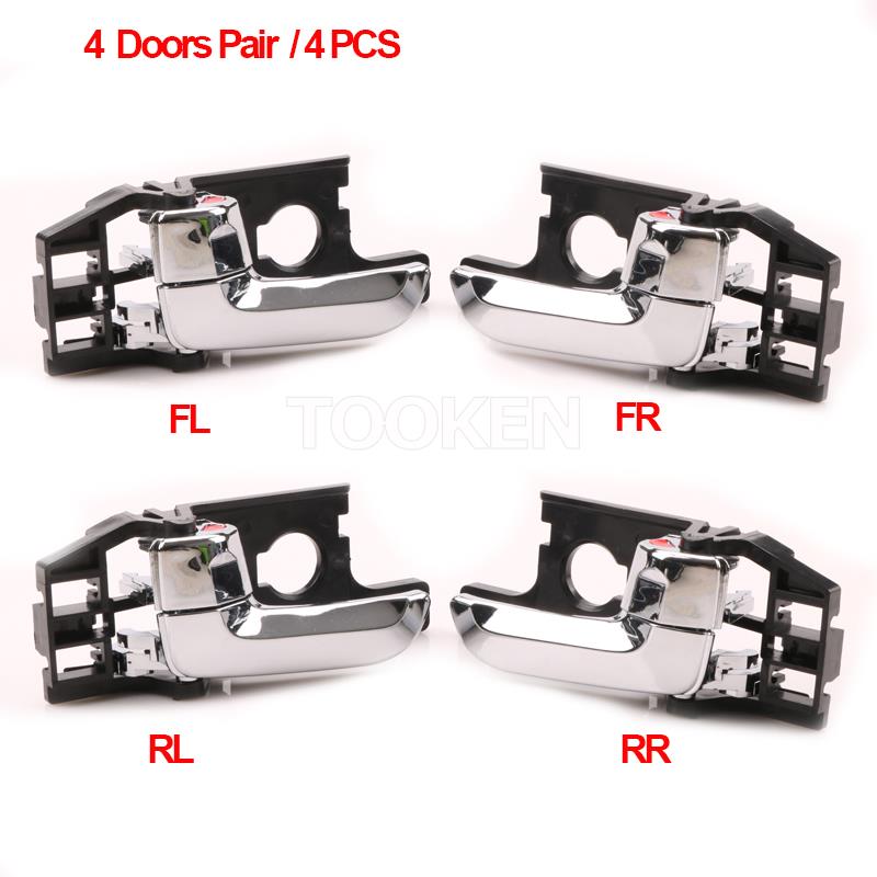 

1/2/4 шт. внутренняя дверная ручка, защелка, внутренняя дверная ручка, хромированная ручка для 2005-2010 Kia