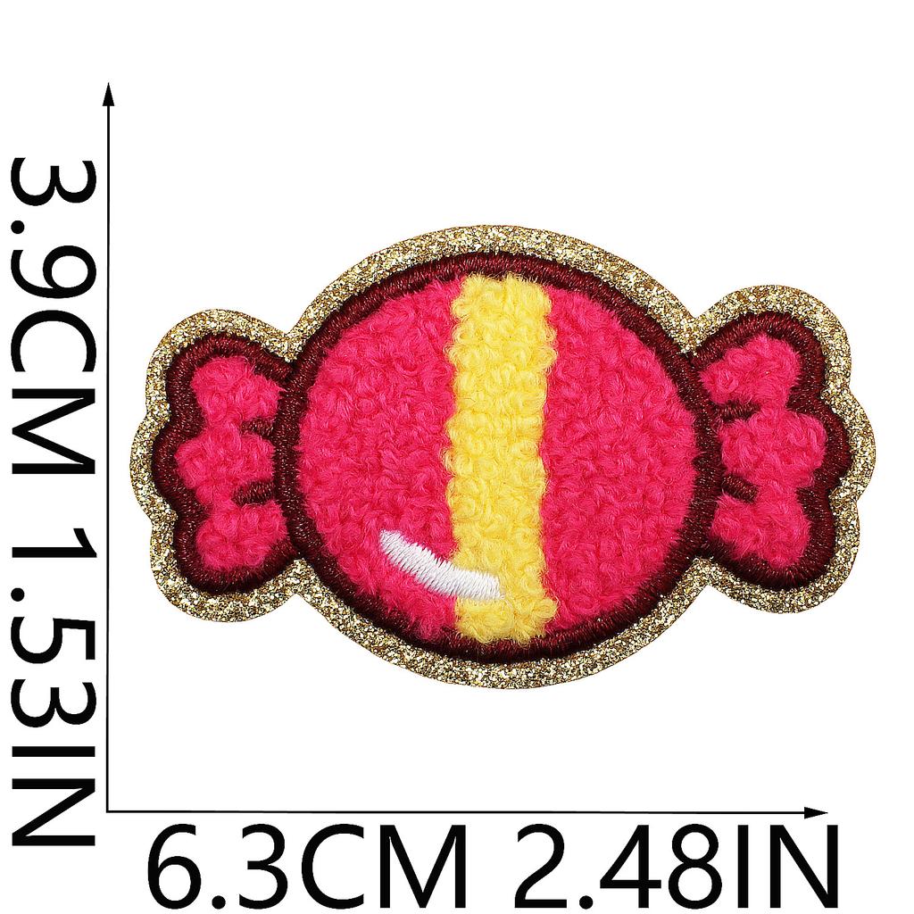 Sweet Candy Embroidery Cloth Sticker Lollipop Chapter Boy Clothes Bag Decoration Carrot Fudge Patch Sticker Ironing