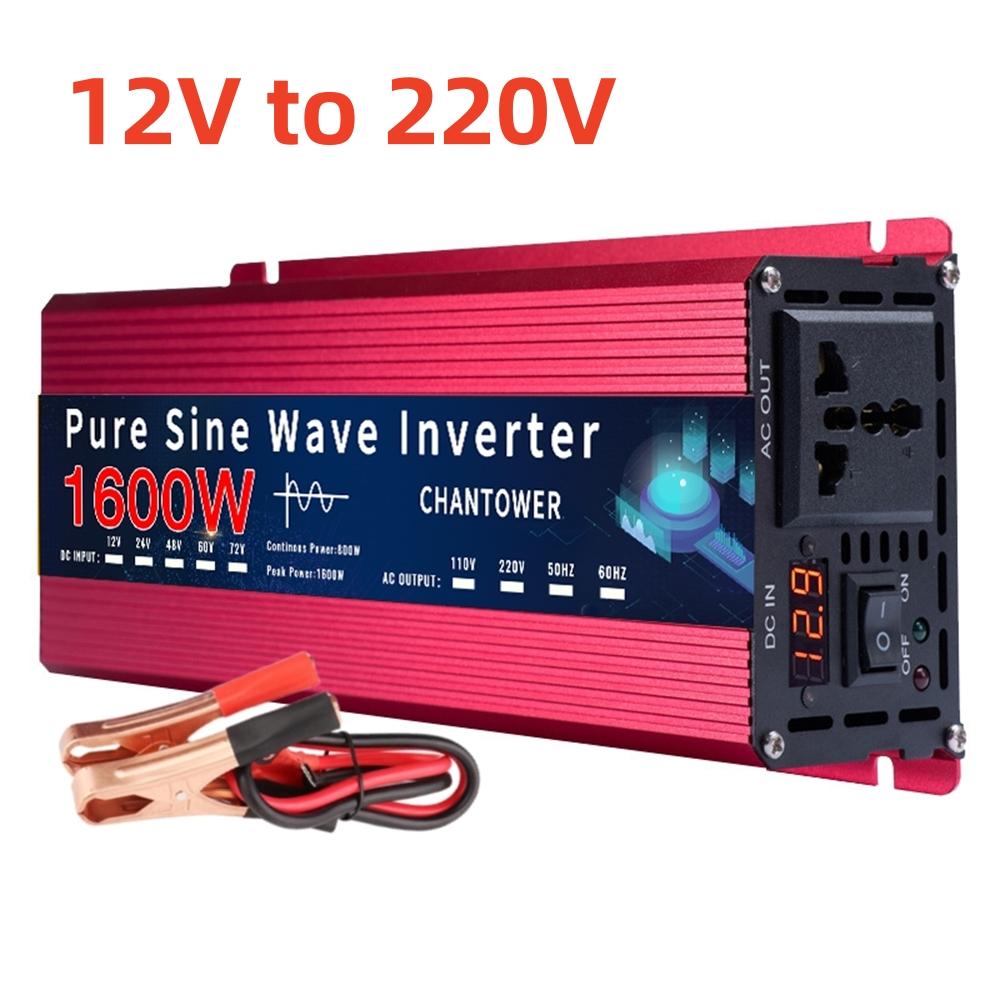 Pure Sine Wave Inverter 12V 220V 24V 110V 1600W 3000W DC To AC Portable Power Converter Car Solar Inverter