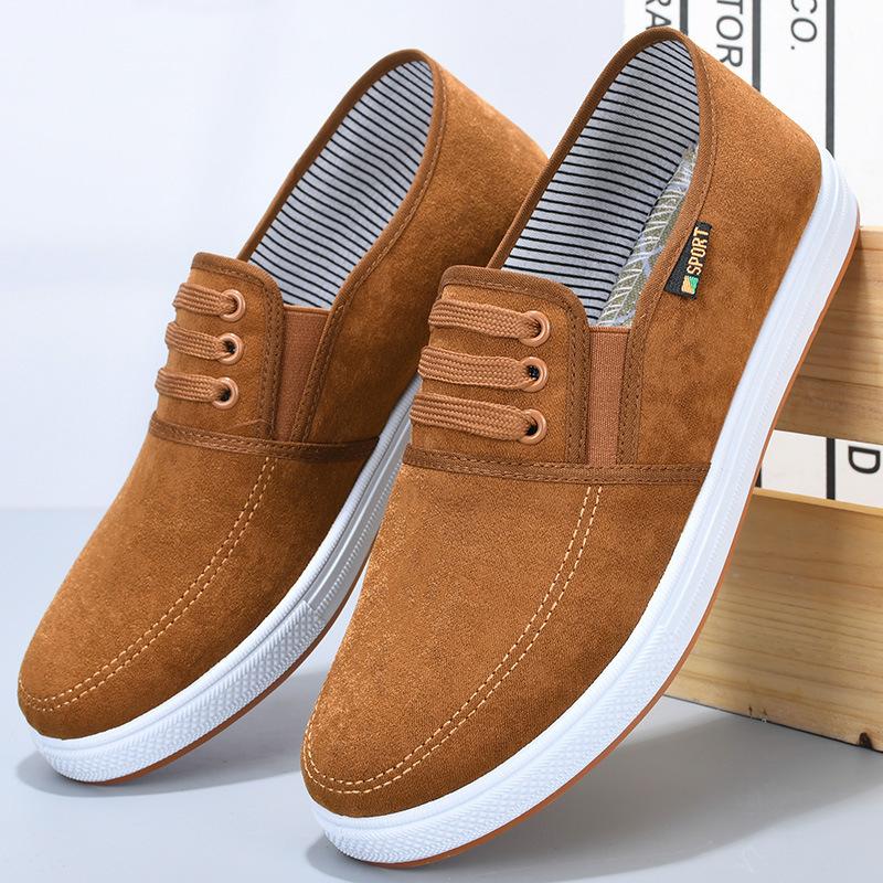 Spring New Men's Canvas Shoes Board Shoes Soft Sole Soft Surface Soft Comfortable Non-slip Wear-resistant Fashion Atmosphere One Pedal