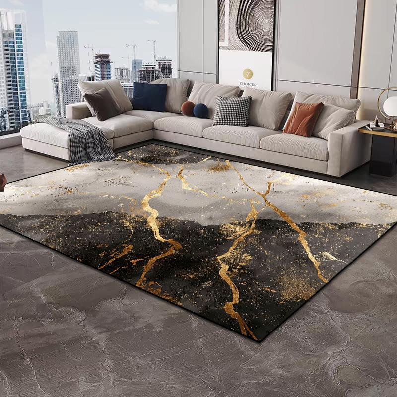 Nordic Art Style Home Decor Large Area Rugs Washable Carpet for Living Room Marble Pattern Bedroom Bedside Soft Mats Alfombra 