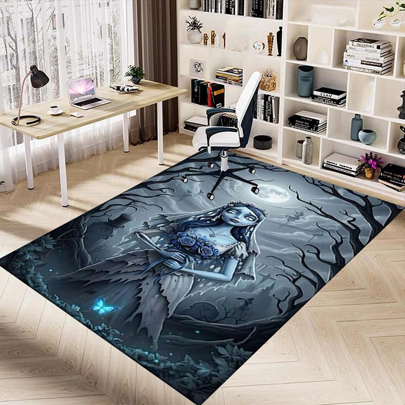 1pc ghostly bride moonlit cemetery Carpet Anti Slip Polyester Floor Mat for office.Bedroom