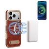 Tang Flower Design Genuine Cowhide Leather Phone Case for iPhone 17 Pro Max 17Air 16 15 14 13 Pro Magnetic Invisible Stand Cover