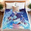 Cartoon Honkai Star Rail Jingliu Flannel Blanket Cover Soft Anime Blanket Multifunctional Decor Home Universal Blankets