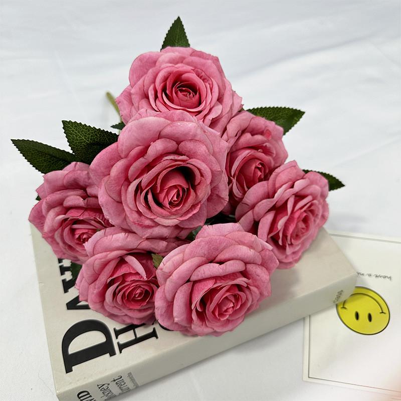 Rose Flower Artificial Wedding Hotel Restaurant Desktop Decoration Room Ornament