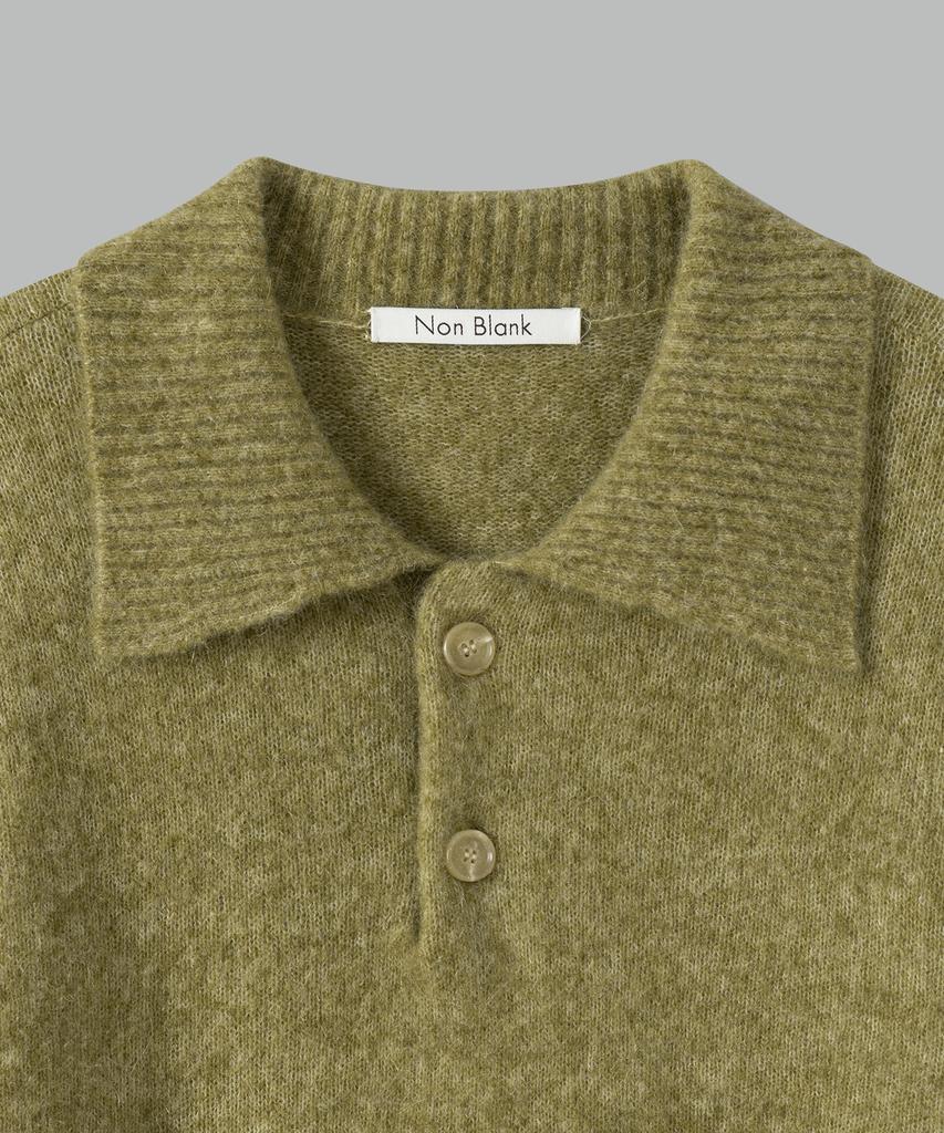NONBLANK Mohair Crop Collar Knit_Khaki