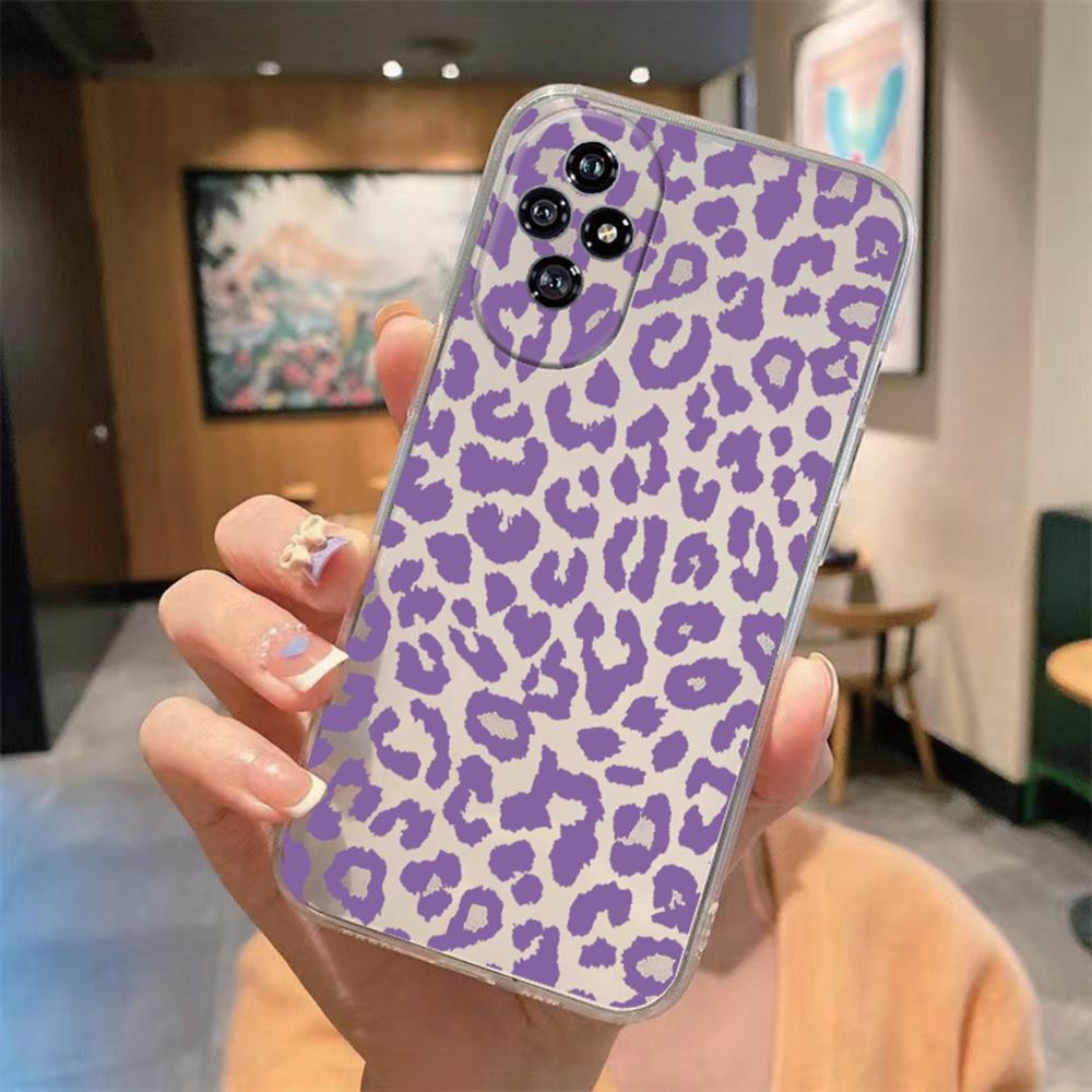 Colorful Leopard For Honor 200 90 Lite 50 70 X9 20 9X Marble Artistic Phone Case Transparent Clear Camera Protection Soft Cover