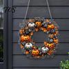 Festive Pumpkin Window Ornament Halloween Pendant Decoration with Hanging Chain Waterproof Acrylic Welcome Spooky Bat And Spider Web Decor Sign