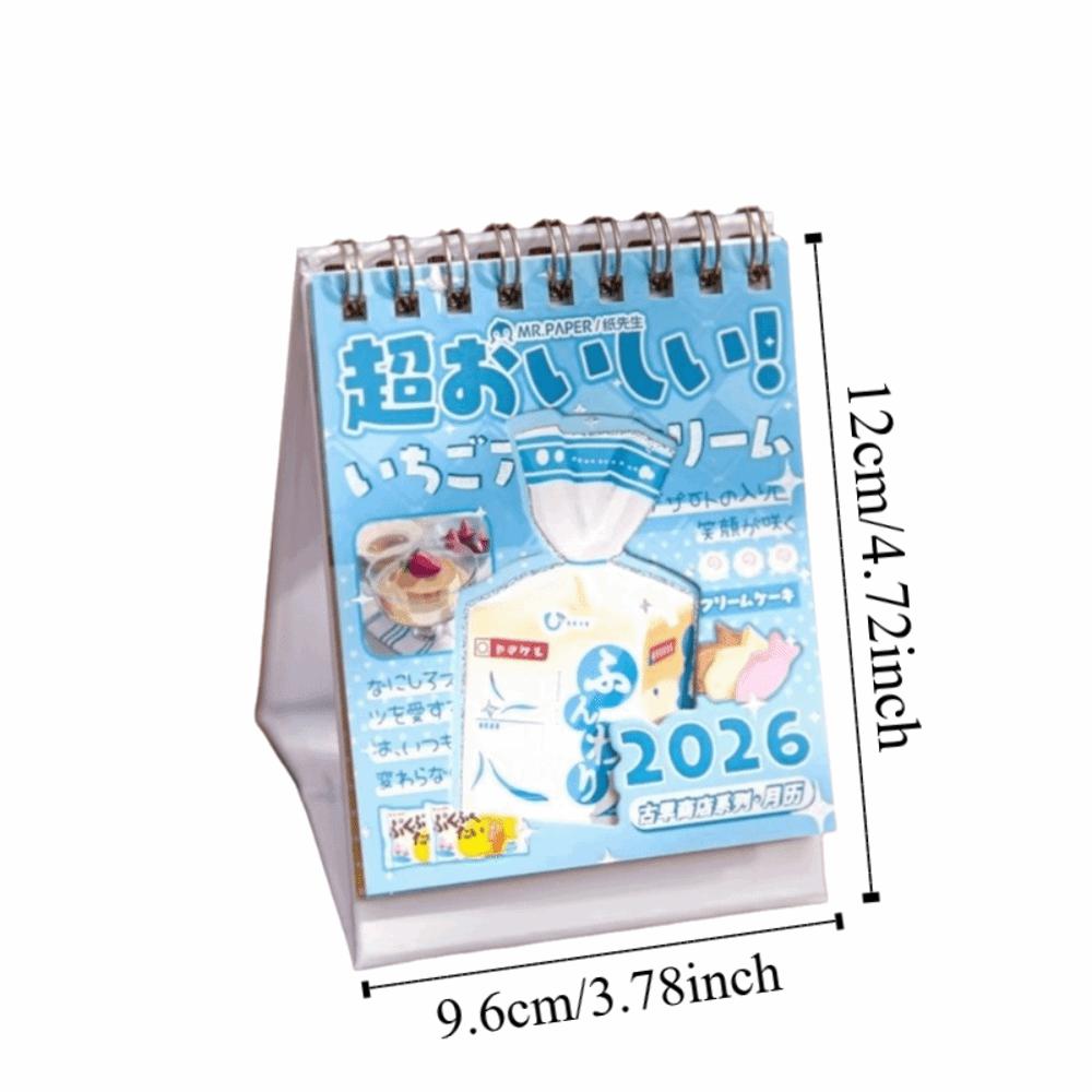 Small Size Desktop Calendar Creative Design Cute Style Mini Calendar Date Display Coil Binding Coil Calendar Office Use