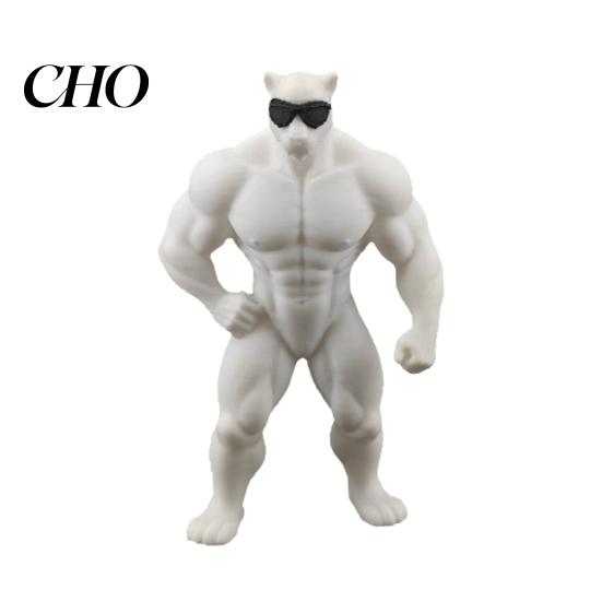 High Detail Animal Sculpture 3D Printed Cool Leopard Figurine Funny Muscular Statue E-sports Gift Idea with Sunglasses for Home Office Room Desk Shelf белый