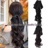 Korean Style Polka Dot Bow Claw Clip Curly Ponytail for Women - Autumn/Winter Collection