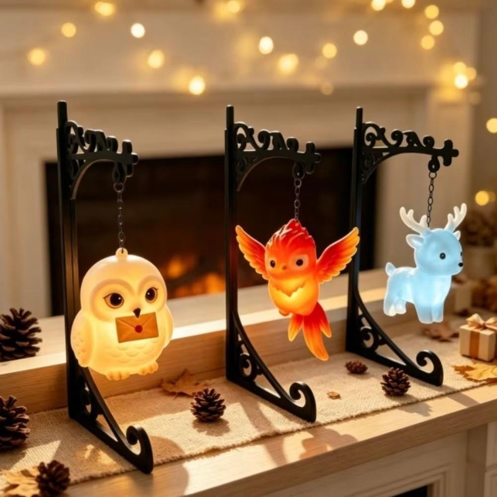 Magical Animal Owl Bookshelf Lamp Warm LED Bookend Atmosphere Light for Home Room Decor