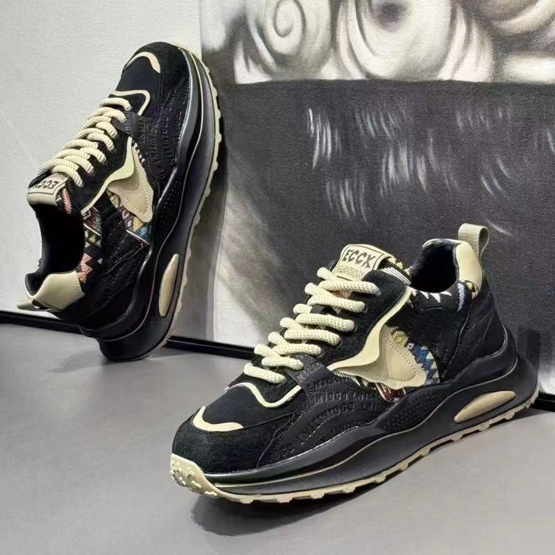 Designer Brand Low-top Printed Casual Shoes Men's New Comfortable Embroidered Cloth Thick Sole Casual All-match Sneakers Men