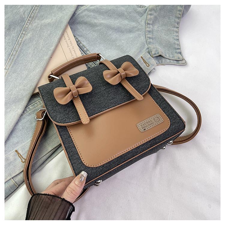 

Premium texture retro women s backpack, new popular versatile travel backpack, student schoolbag, multi-purpose messenger bag чёрный