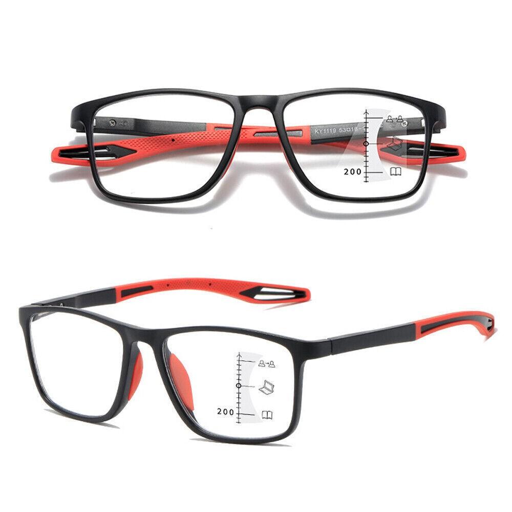 Men Women TR90 Progressive Multifocus Reading Glasses Sports Square Readers NEW =+1.00 strength