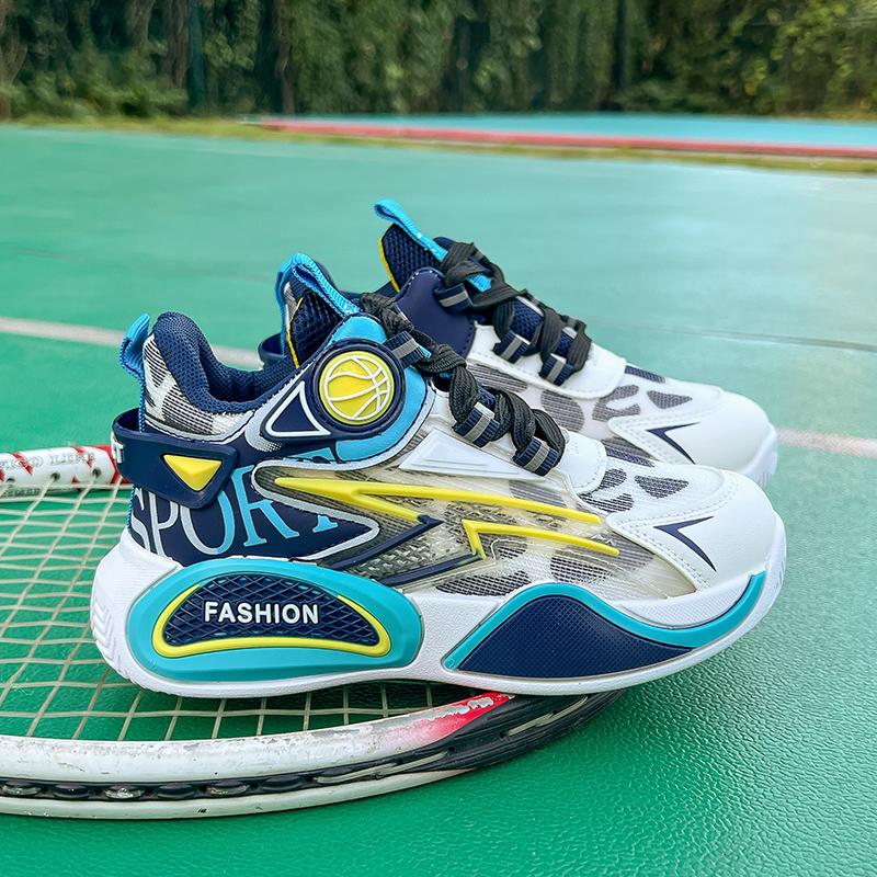 

Kids Sneakers Breathable Mesh Sports Shoes for Children Boys Lightweight Basketball Shoes 2025 New Casual Sneakers Boys Trainers 39 зелёный