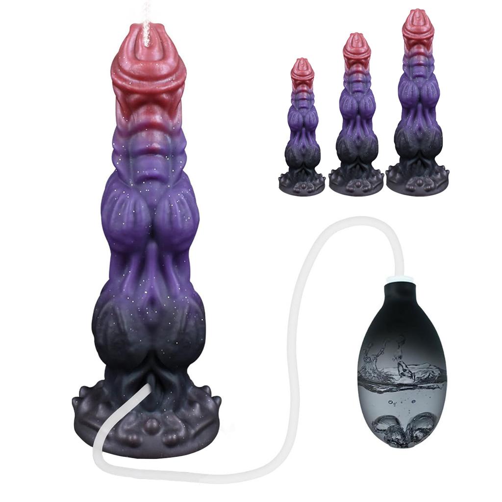 Big Knot Monster Ejaculating Dildo Liquid Silicone Anal Plug Suction Cup Penis Dog Squirting Dildo For Women Men Adults Sex Toys